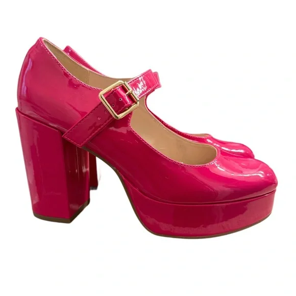 COUTGO HOT PINK PLATFORM MARY JANES - Picture 4 of 7